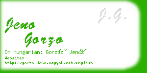 jeno gorzo business card